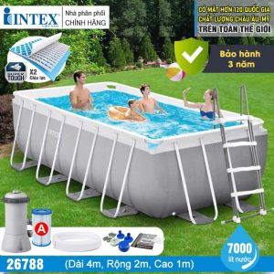 Bể bơi khung kim loại 4mx2m PREMIUM cao cấp chịu lực INTEX 26788