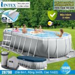 Bể bơi khung kim loại chịu lực cao cấp OVAL PREMIUM dài 6m1 INTEX 26798