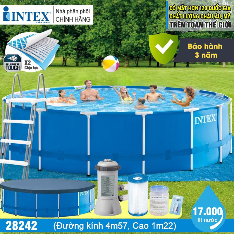 Bể bơi khung kim loại tròn 457х122cm intex 28242