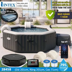 Bể bơi sục massage có máy lọc tạo clo từ muối 2m01 INTEX 28458