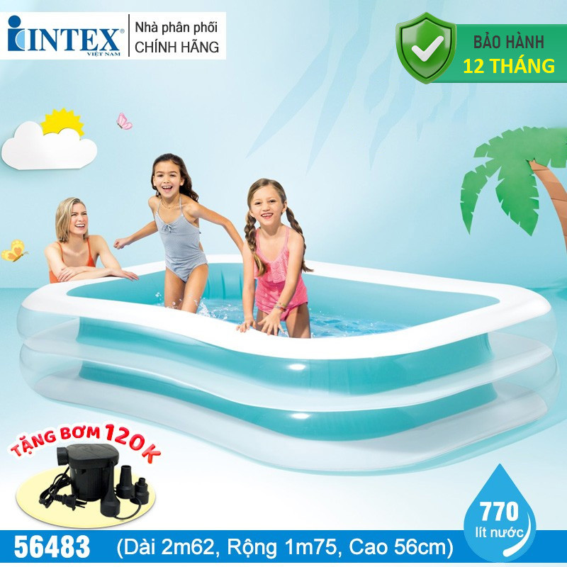 Bể bơi phao hình chữ nhật 2m62 x 1m75 INTEX 56483