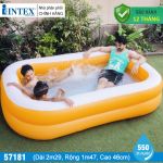 Bể bơi phao hình chữ nhật 2m29 màu cam INTEX 57181