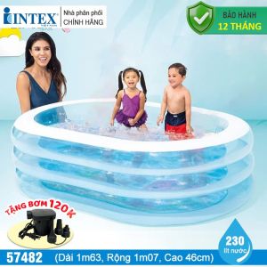 Bể bơi phao 4 mùa hình oval INTEX 57482 (163*107*46cm)