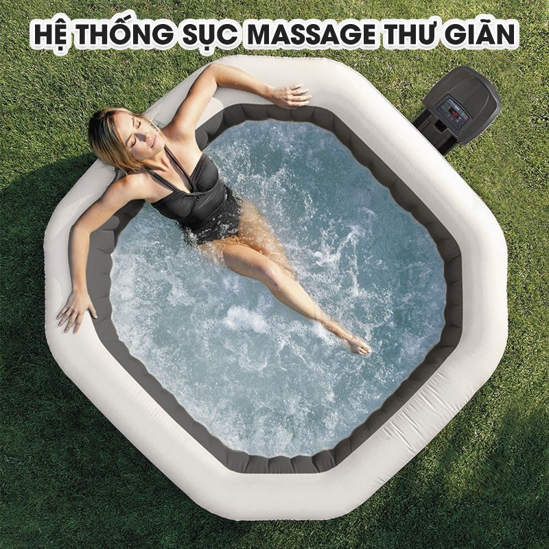 Bể bơi sục massage có máy lọc tạo clo từ muối 2m01 INTEX 28458