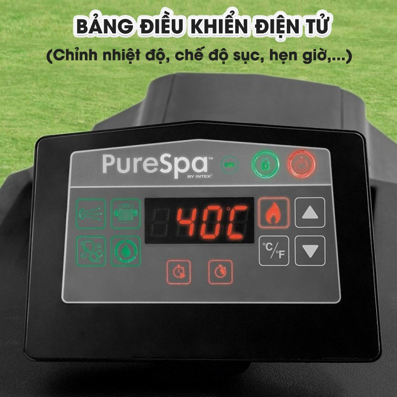 Bể bơi sục massage có máy lọc tạo clo từ muối 2m01 INTEX 28458