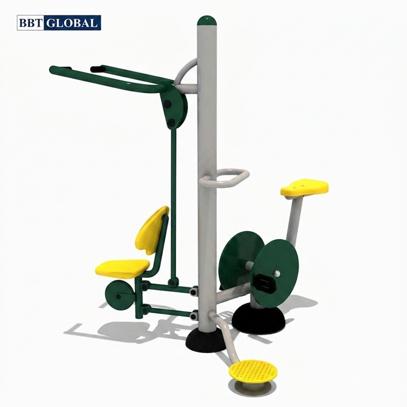 Thiết bị thể dục ngoài trời đa năng xoay eo kết hợp đẩy tay và đạp xe KXJS-1097