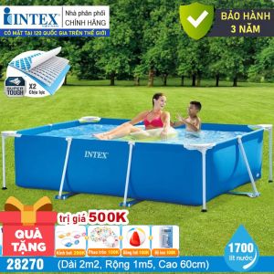 Bể bơi khung kim loại chữ nhật 2,2m*1,5m INTEX 28270