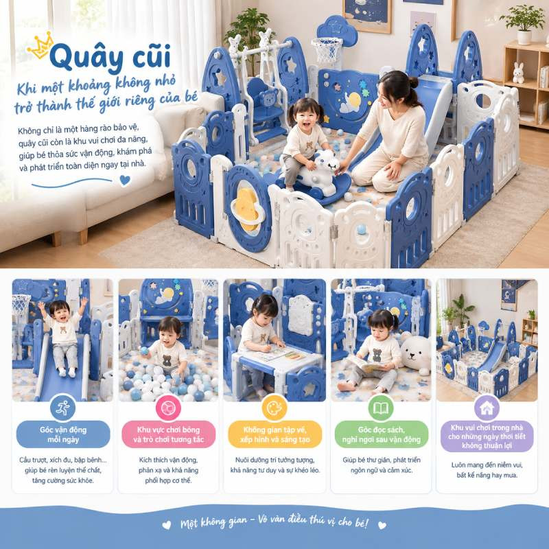 Quây cũi cho bé, mẹ yên tâm