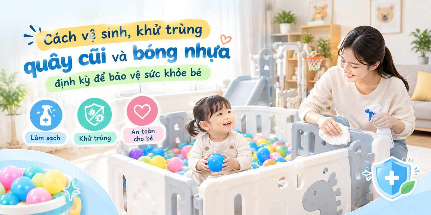 Cách vệ sinh quây cũi và bóng nhựa