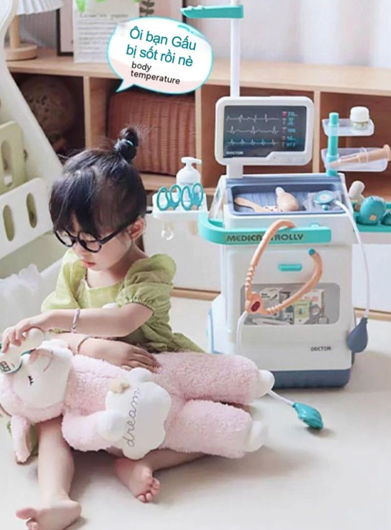 Đồ chơi bác sĩ xe đẩy cao cấp CỠ LỚN mô phỏng như thật 660-89