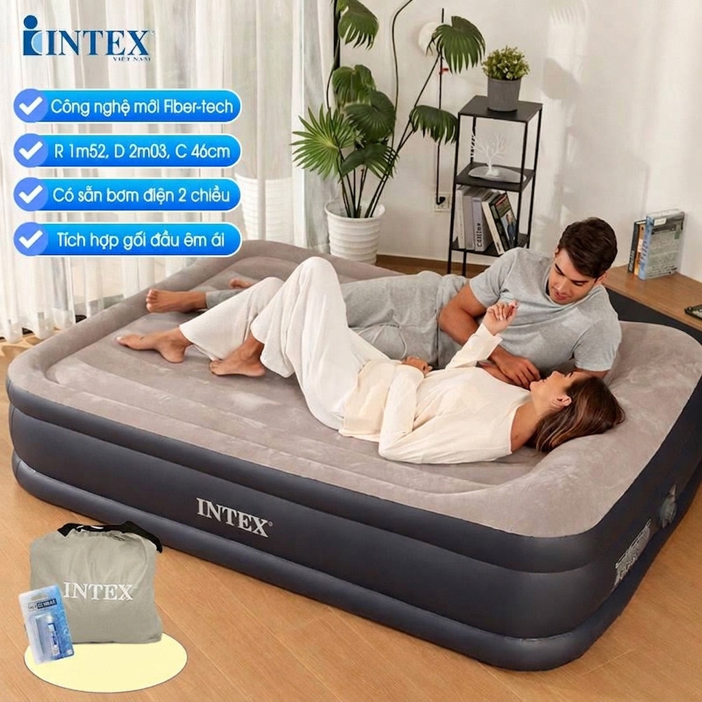 Giường hơi đôi tự phồng cao cấp Intex 64136