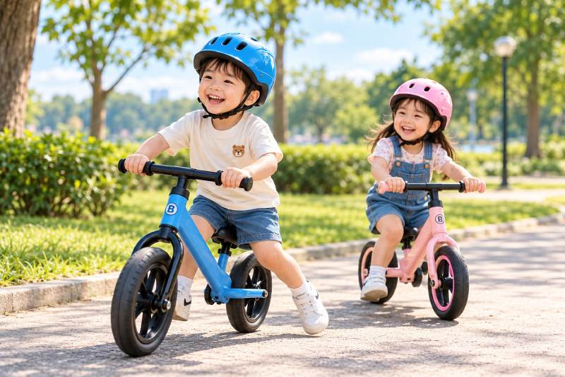 con vui chơi cùng xe thăng bằng