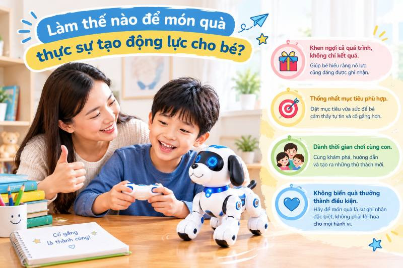 Đồ chơi rô bốt thông minh tạo động lực cho bé