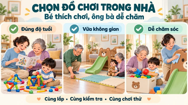 Cách chọn đồ chơi trong nhà để cả bé và ông bà đều thích