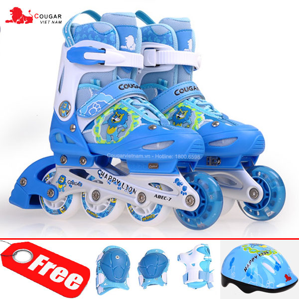 Bộ giày, mũ, bảo vệ trượt Patin Cougar cao cấp MZS816N-QS