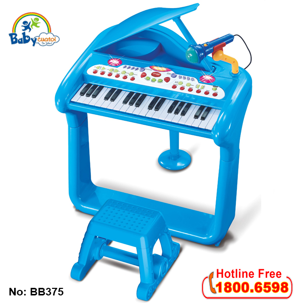 Đồ chơi âm nhạc đàn piano BB375 - xanh duong