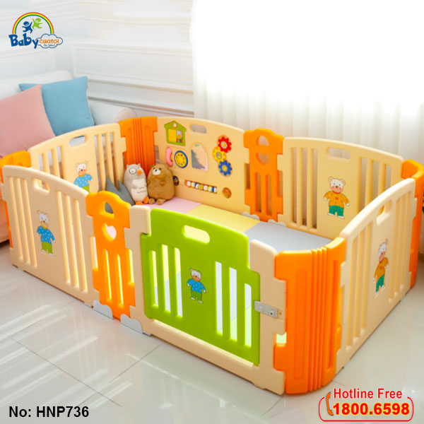 Quây cũi nhựa Hàn Quốc cho bé có đồ chơi HNP736