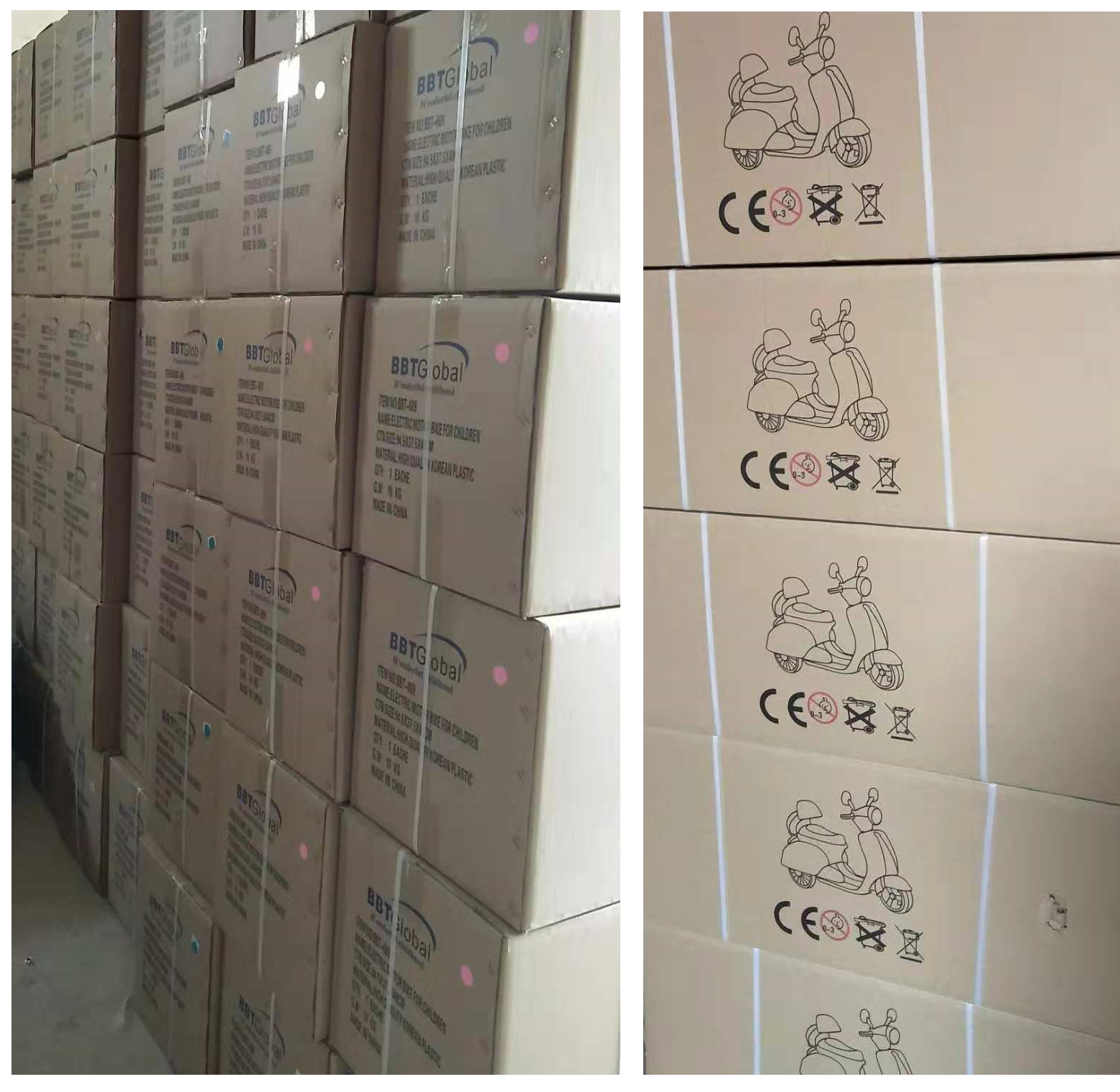Xe máy điện trẻ em hình chú mèo BBT-669 | Vỏ hộp