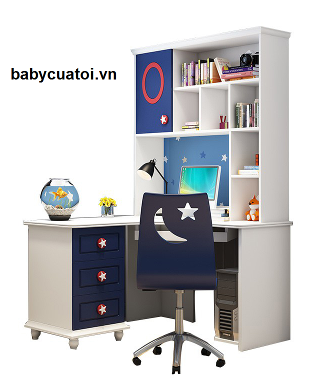 Bàn ghế học kèm giá sạch bé trai đẹp BGBT-200-5