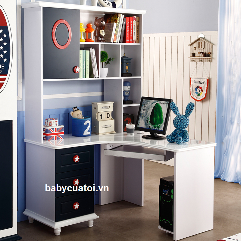 Bàn ghế học kèm giá sạch bé trai đẹp BGBT-200-7