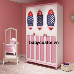 Tủ quần áo cho bé gái đẹp 3 buồng nhập khẩu TBG-101