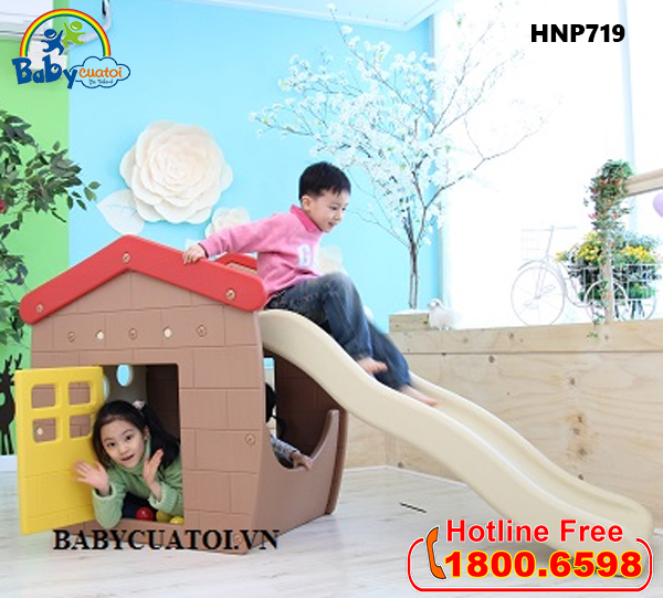 Nhà chơi cầu trượt bể bóng Hàn Quốc cho bé HNP719