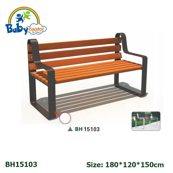 Ghế gỗ công viên sân vườn ngoài trời nhập khẩu chất lượng cao GCVNK15103