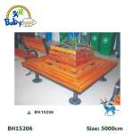 Ghế gỗ công viên sân vườn ngoài trời nhập khẩu hình vuông chất lượng cao GCVNK15206