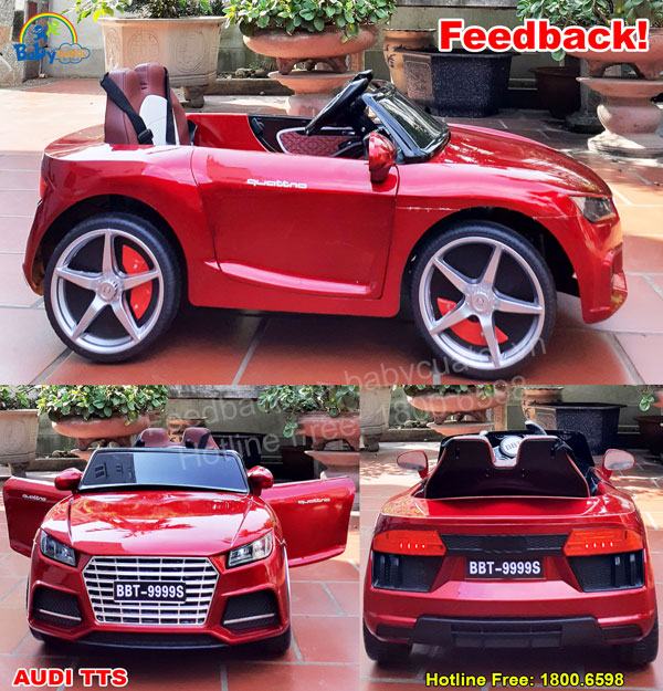 Ô tô điện trẻ em dáng Audi TTS màu đỏ phun sơn BBT-9999DS