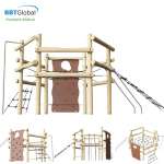 Bộ vận động và vách leo ngoài trời bằng gỗ cao cấp BBT Global HT-J005