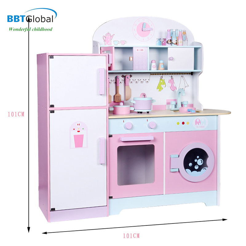 Đồ chơi nấu ăn gỗ cao cấp cỡ lớn có tủ lạnh 2 ngăn MSN18023