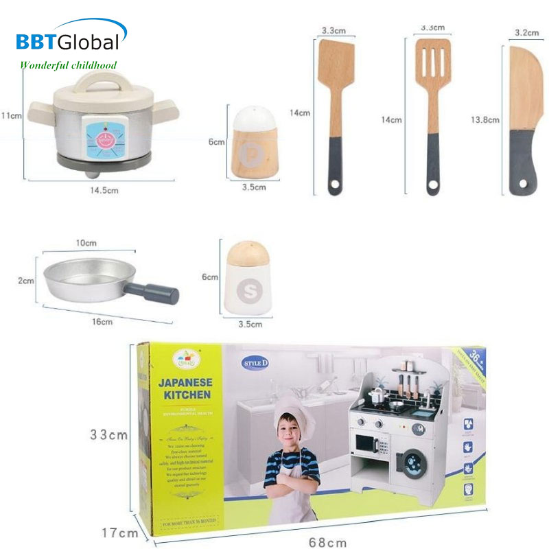 Đồ chơi nấu ăn BBT Global gỗ cao cấp đa tính năng MSN18028