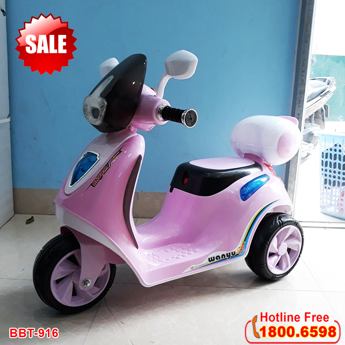 Xe máy điện trẻ em màu hồng BBT-916H