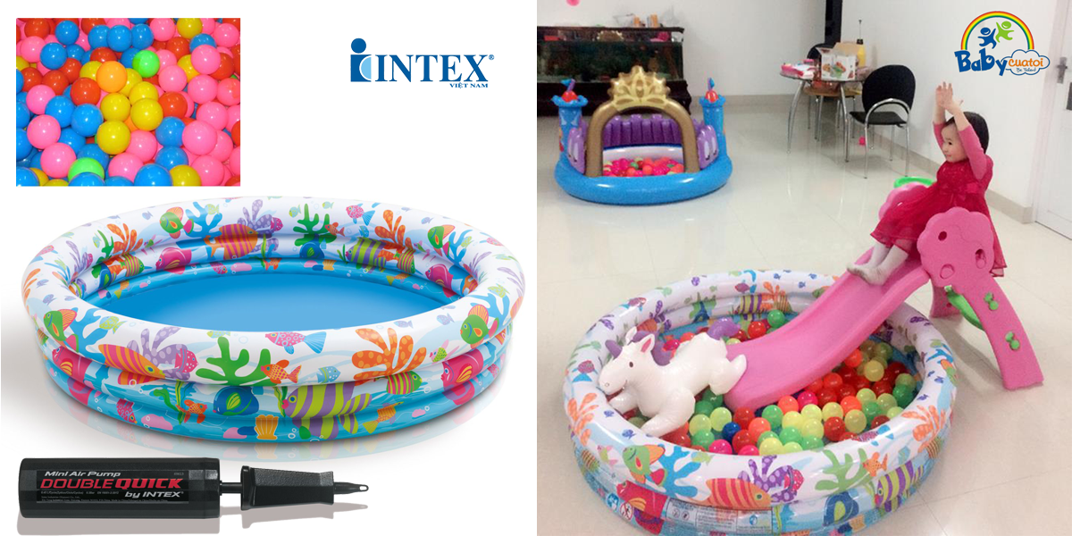 Cầu trượt cho bé cỡ nhỏ có giá ném bóng rổ- KT148-H - Hồng