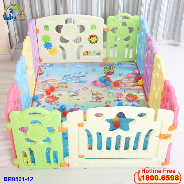 Quây bóng 12 cạnh sắc màu có đồ chơi cho bé BR9501-12