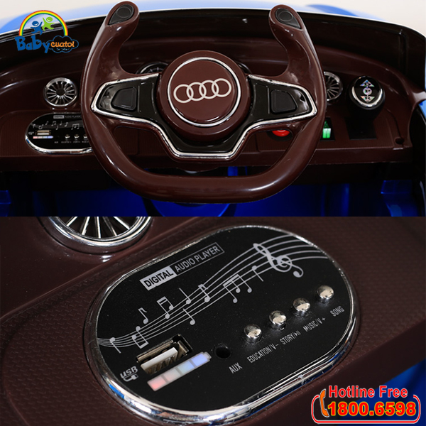 Xe ô tô điện trẻ em Audi TTS BBT-9999 màu đỏ phun sơn | Mạch nhạc