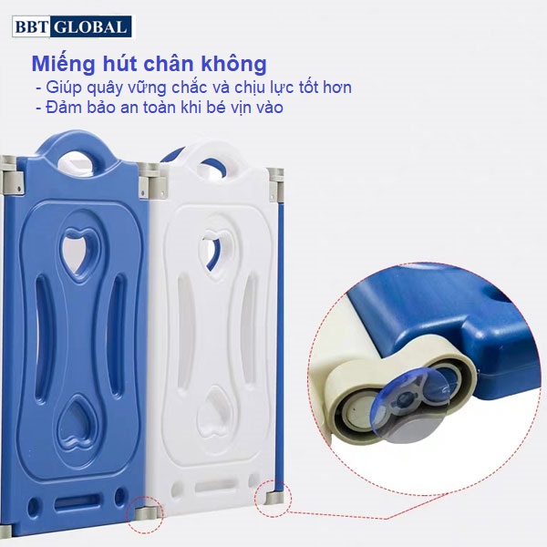 Quây cũi nhựa gấp gọn cho bé BR9505 | Cạnh quây