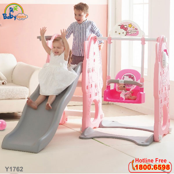 Cầu trượt xích đu Hàn Quốc 4 trong 1 Hello Kitty Y1762