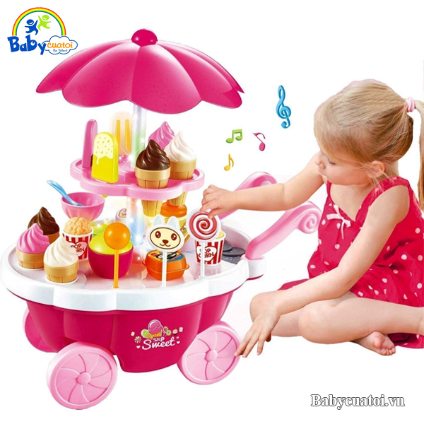 Bộ đồ chơi quầy bán kem và bánh ngọt di động 668-25