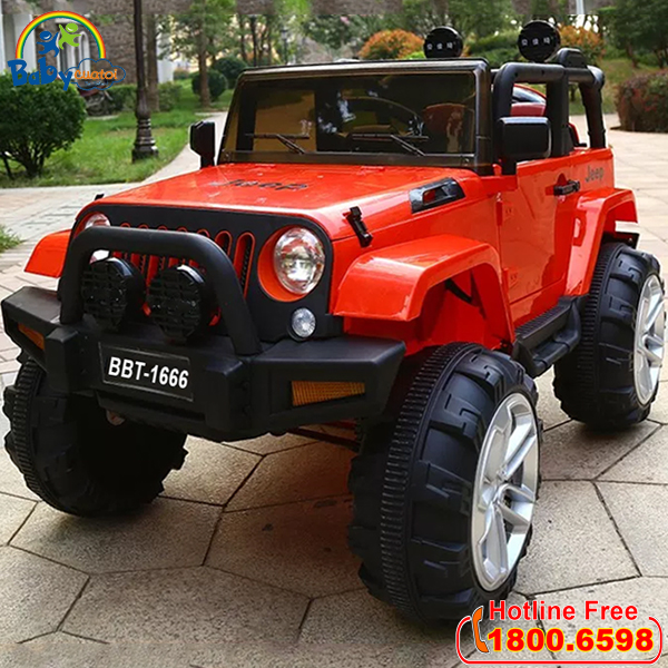 Ô tô điện trẻ em địa hình 4 động cơ siêu HOT màu đỏ BBT-1666D