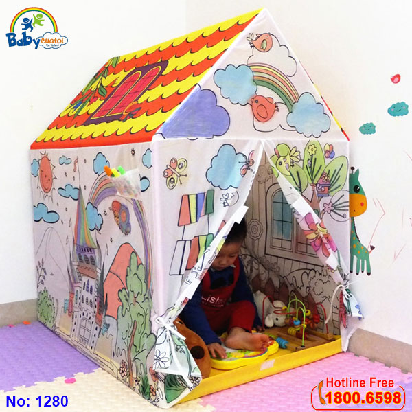 Nhà bóng cho bé tự tô mầu GRAFFITI 1280