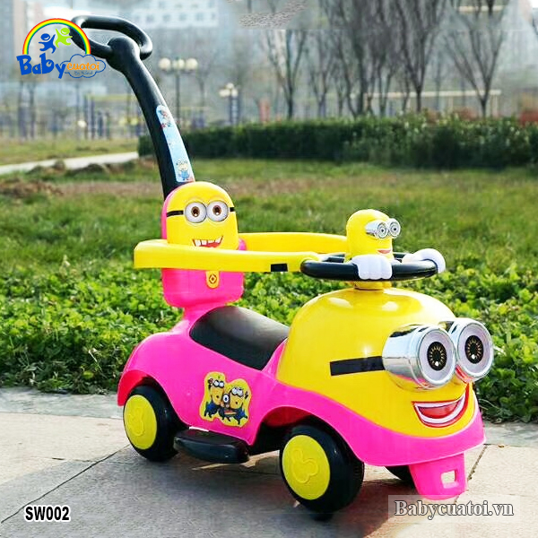 Xe chòi chân kết hợp xe đẩy Minion cao cấp SW002
