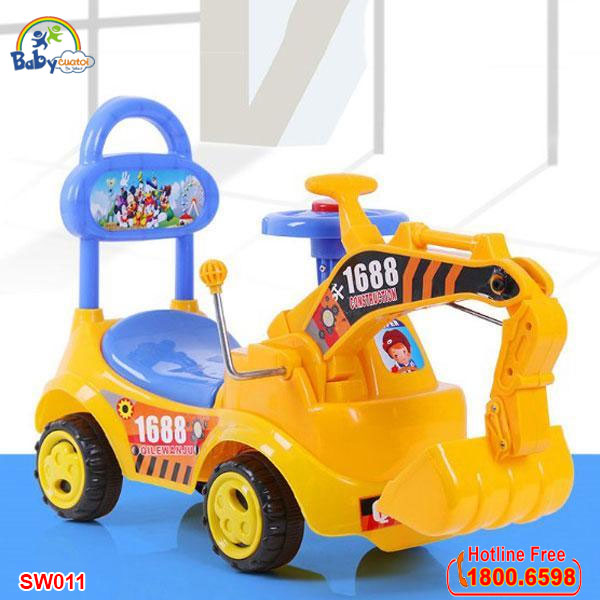 Xe chòi chân cần cẩu máy xúc cho bé SW011