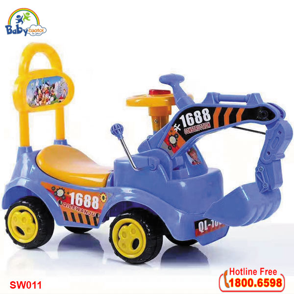 Xe chòi chân cần cẩu máy xúc cho bé SW011