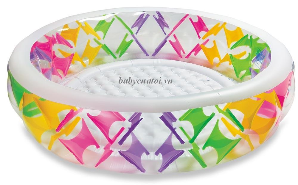Bể bơi phao tròn sắc màu 2m29 có đáy bơm hơi INTEX 56494