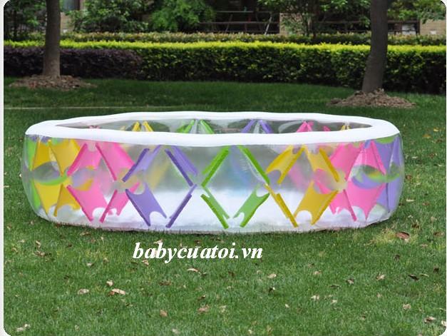 Bể bơi phao tròn sắc màu 2m29 có đáy bơm hơi INTEX 56494