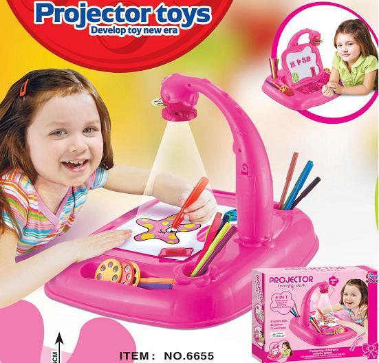 Đèn bàn máy chiếu học vẽ +bảng chữ nam châm 6655