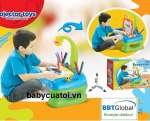 Đèn bàn máy chiếu học vẽ kèm bảng chữ nam châm xanh 8861