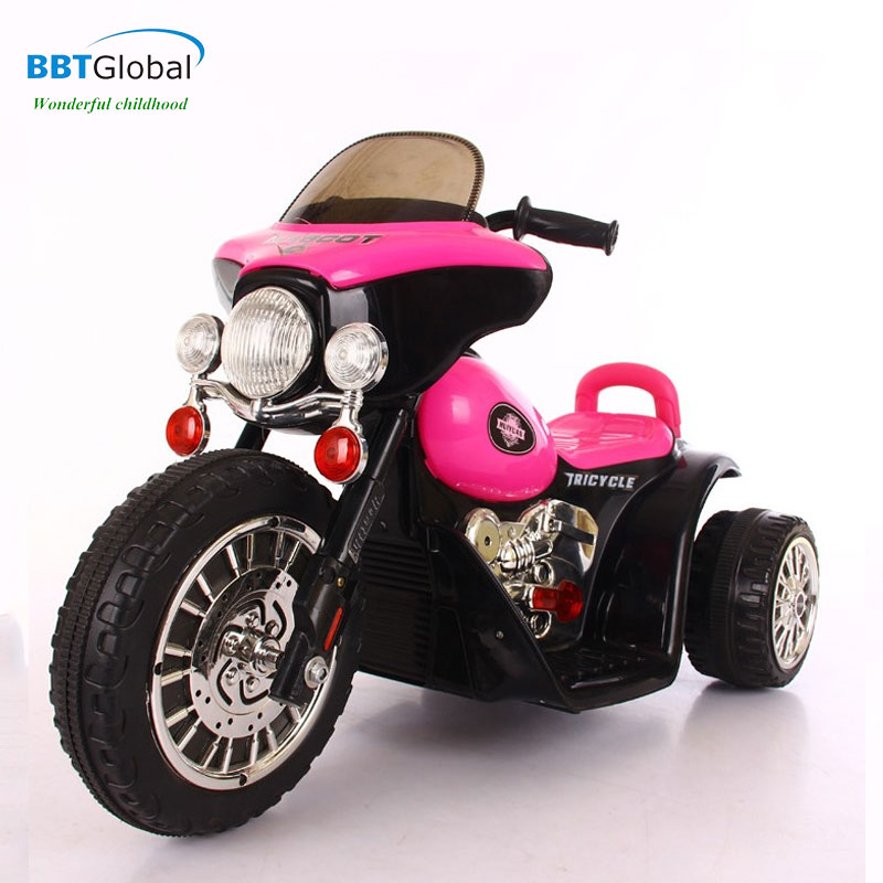 Xe máy điện cảnh sát cho bé màu hồng BBT-200H
