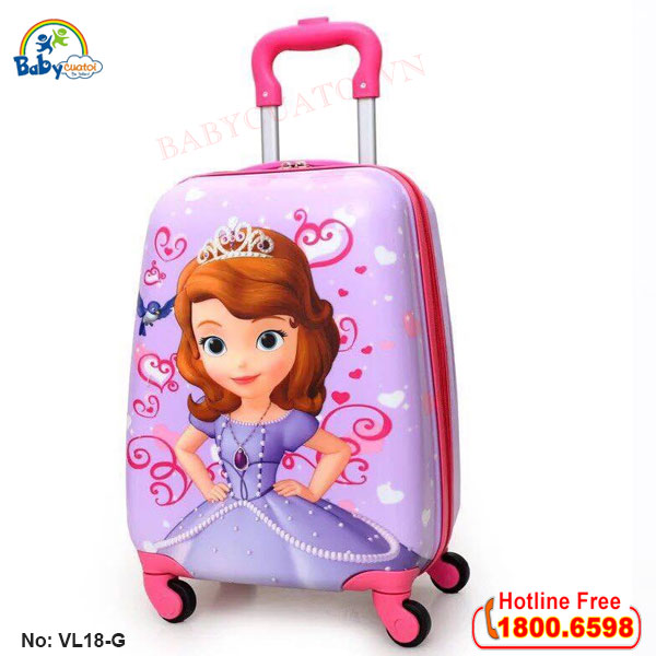 Vali trẻ em bé gái công chúa Sofia 18 inch VL18-G5